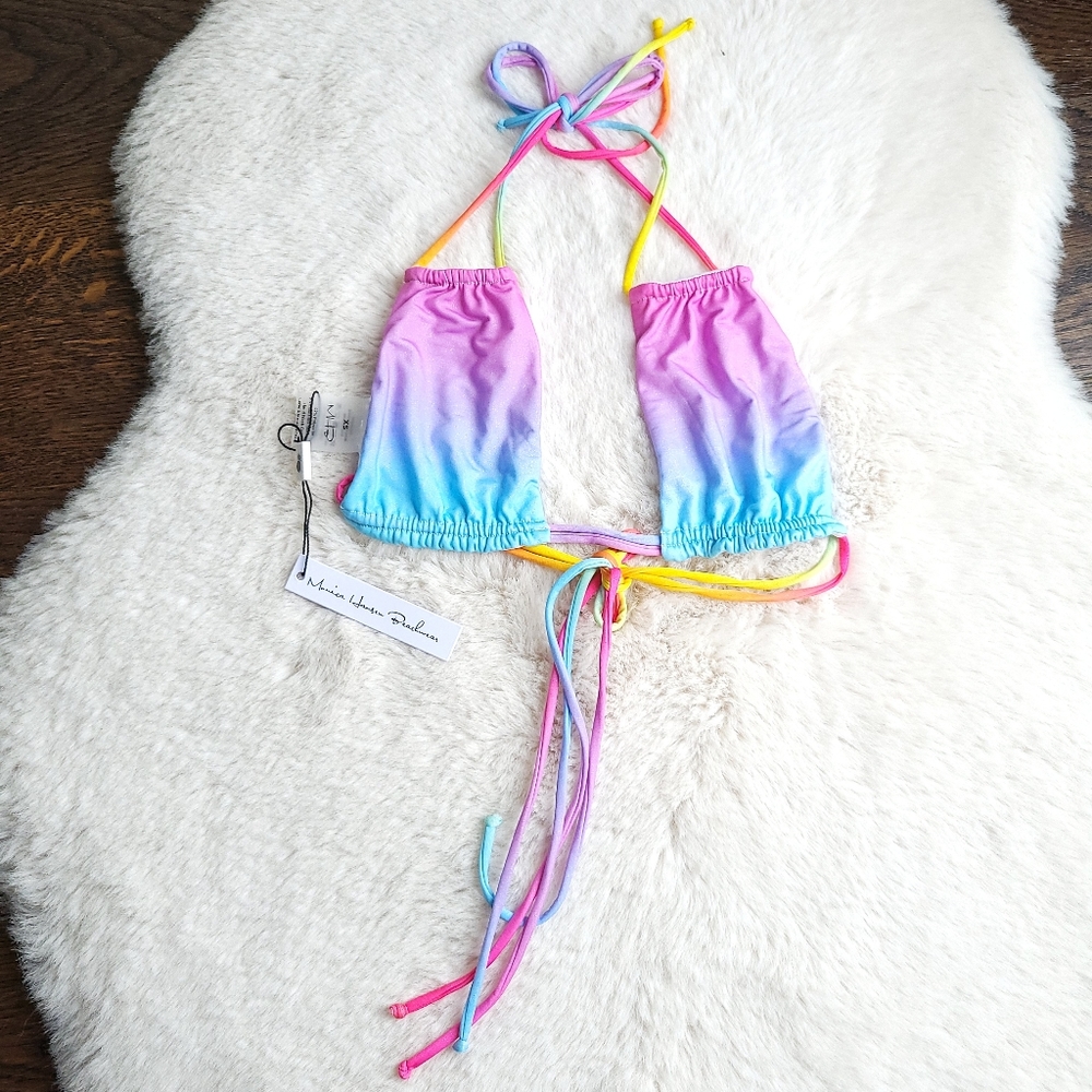 Monica Hansen x Free People Miami Vice Bikini Set Pastel Rainbow - Picture 4 of 13